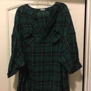 Free People Intimately plaid tunic, size M